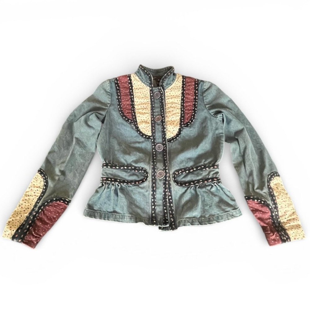 Marc Jacobs Vintage Y2K Floral Patchwork Denim Jacket - Size 6